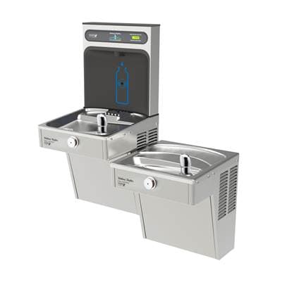 Elkay Hydroboost Bottle Filling Station& Bi-level Vandal-resistant Cooler High Efficiency...