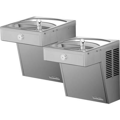 Halsey Taylor Wall Mount Vandal-Resistant Bi-Level ADA Cooler, Non-Filtered 8 GPH Stainless by Elkay