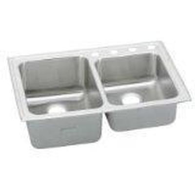 18 Gauge Stainless Steel 33'' x 22'' x 10'' Double Bowl Drop-in Kitchen Sink