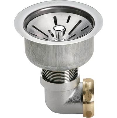 Elkay 3-1/2'' Drain Fitting Type 304 Stainless Steel Body and Elbow - Polished Stainless Steel by Elkay