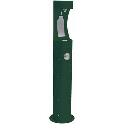 Outdoor ezH2O Bottle Filling Station Pedestal, Non-Filtered Non-Refrigerated Evergreen