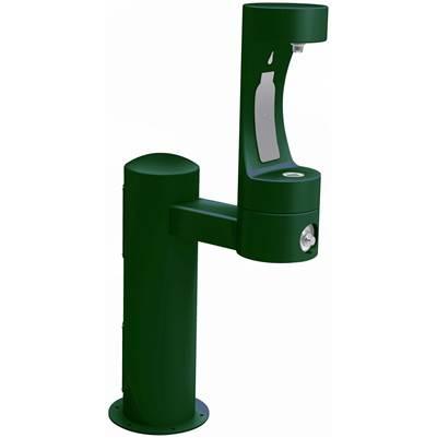Outdoor ezH2O Bottle Filling Station Single Pedestal, Non-Filtered Non-Refrigerated Freeze Resistant Evergreen by Elkay
