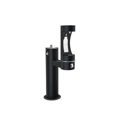 Outdoor ezH2O Lower Bottle Filling Station Bi-Level Pedestal Non-Filtered Non-Refrigerated Black