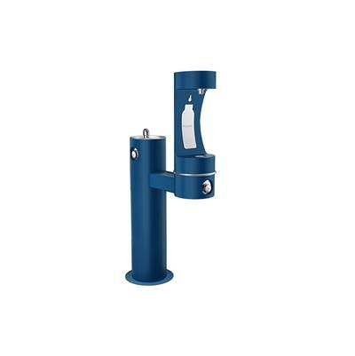 Outdoor ezH2O Lower Bottle Filling Station Bi-Level Pedestal Non-Filtered Non-Refrigerated Freeze Resistant Blue by Elkay