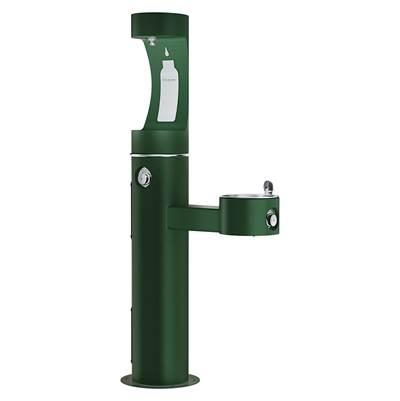 Outdoor ezH2O Upper Bottle Filling Station Bi-Level Pedestal Non-Filtered Non-Refrigerated Evergreen