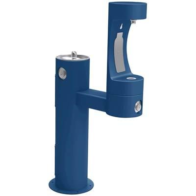 Outdoor ezH2O Lower Bottle Filling Station Bi-Level Pedestal, Non-Filtered Non-Refrigerated Blue