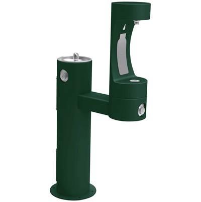 Outdoor ezH2O Lower Bottle Filling Station Bi-Level Pedestal, Non-Filtered Non-Refrigerated Evergreen by Elkay