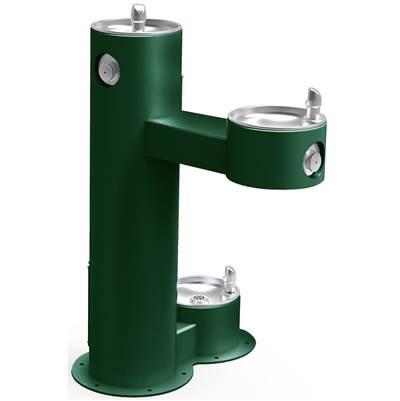 Elkay Outdoor Fountain Bi-level Pedestal with Pet Station, Non-filtered Non-refrigerated - Evergreen