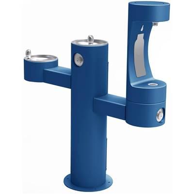 Outdoor ezH2O Lower Bottle Filling Station Tri-Level Pedestal, Non-Filtered Non-Refrigerated FR Blue