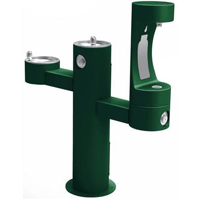 Outdoor ezH2O Lower Bottle Filling Station Tri-Level Pedestal, Non-Filtered Non-Refrigerated FR Evergreen by Elkay
