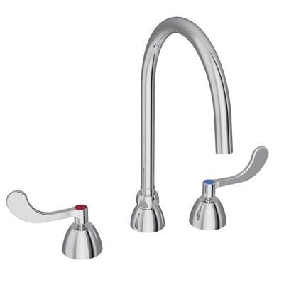 8'' Centerset with Concealed Deck Laminar Flow Faucet with 8'' Gooseneck Spout 4'' Wristblade Handles Chrome