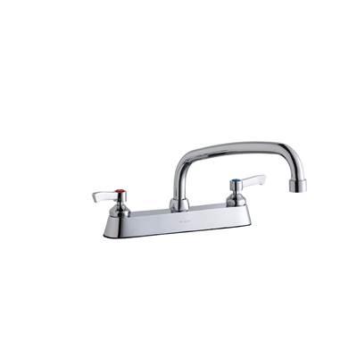 8'' Centerset with Exposed Deck Faucet with 10'' Arc Tube Spout 2'' Lever Handles Chrome by Elkay