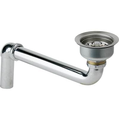 Elkay 3-1/2'' Drain Fitting Stainless Steel Body and Offset Tailpiece - Polished Stainless Steel