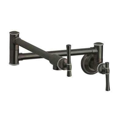 Elkay Explore Wall Mount Single Hole Pot Filler Kitchen Faucet with Lever Handles - Antique Steel by Elkay