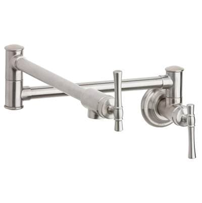 Elkay Explore Wall Mount Single Hole Pot Filler Kitchen Faucet with Lever Handles - Lustrous Steel