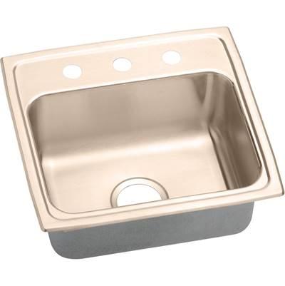 18 Gauge CuVerro antimicrobial copper 19.5'' x 19'' x 7.5'' Single Bowl Drop-in Sink