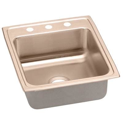 Elkay 18 Gauge Cuverro Antimicrobial Copper 19.5'' X 22'' X 10.125'' Single Bowl Drop-in Sink -... by Elkay