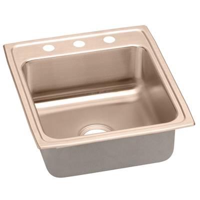 18 Gauge CuVerro Antimicrobial Copper 19.5'' x 22'' x 10.125'' Single Bowl Drop-in Sink