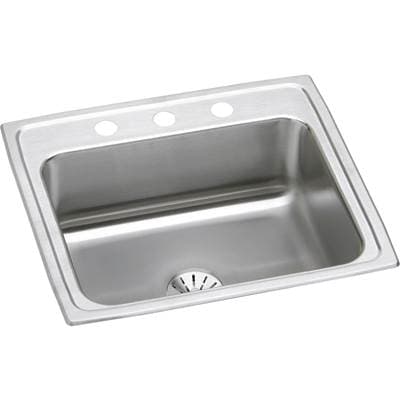 Elkay 18 Gauge Stainless Steel 22'' X 19.5'' X 7.625'' Single Bowl Drop-in Kitchen Sink Kit -...
