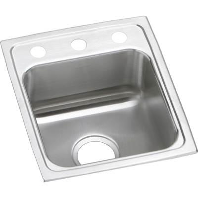 18 Gauge Stainless Steel 13'' x 16'' x 6'' Single Bowl Drop-in Kitchen Sink by Elkay