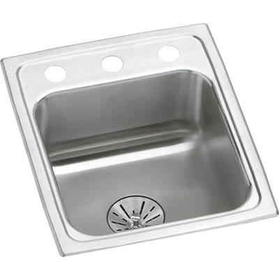 18 Gauge Stainless Steel 13'' x 16'' x 6.5'' Single Bowl Drop-in Kitchen Sink Kit by Elkay