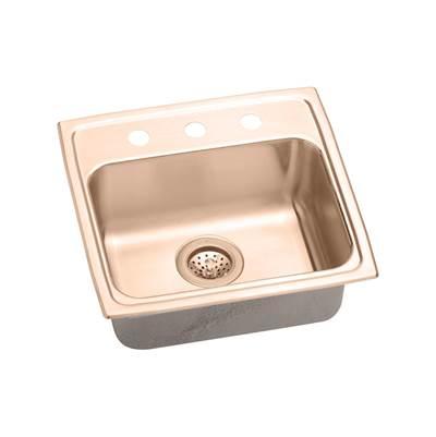 18 Gauge CuVerro antimicrobial copper 19'' x 18'' x 4'' Single Bowl Drop-in Sink