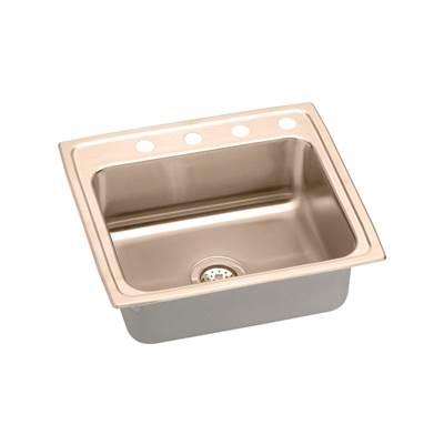 18 Gauge CuVerro antimicrobial copper 22'' x 19.5'' x 5.5'' Single Bowl Drop-in Sink
