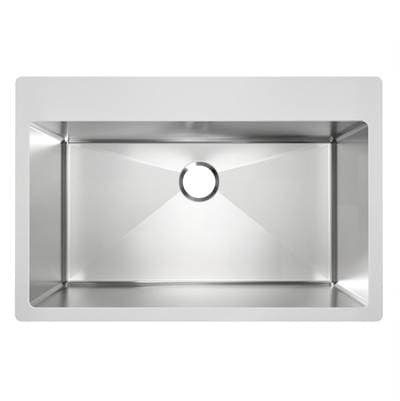 Elkay Stainless Steel 33'' X 22'' X 9'' Drop-in Single Bowl Radiant Satin 18 Gauge 1-Hole Sink -...