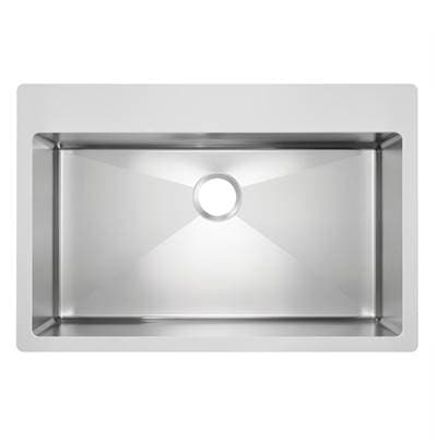 Elkay Stainless Steel 33'' X 22'' X 5 1/2'' Drop-in Single Bowl Radiant Satin 18 Gauge 1-Hole ADA...