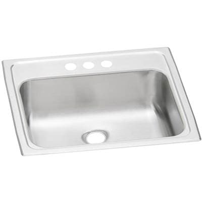 Elkay 20 Gauge Stainless Steel 19'' X 17'' X 6.125'' Single Bowl Drop-in Bathroom Sink - Brushed...