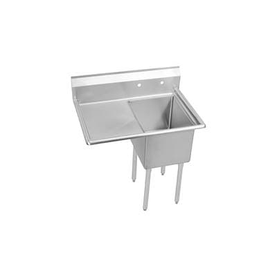 Elkay 1 Compartment Sink, 39X24 OA, 18X18 Bowl, 14 Deep, Left 18'' DB, SS Legs, 18 GA 300 Series... by Elkay