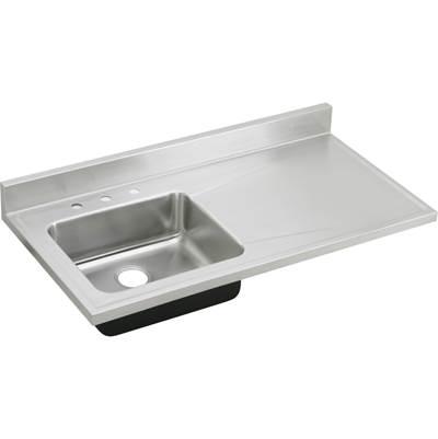 18 Gauge Stainless Steel 48'' x 25'' x 7.5'' Single Bowl Custom Sinks + Countertops Kitchen Sink