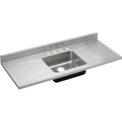 18 Gauge Stainless Steel 60'' x 25'' x 7.5'' Single Bowl Custom Sinks + Countertops Kitchen Sink by Elkay