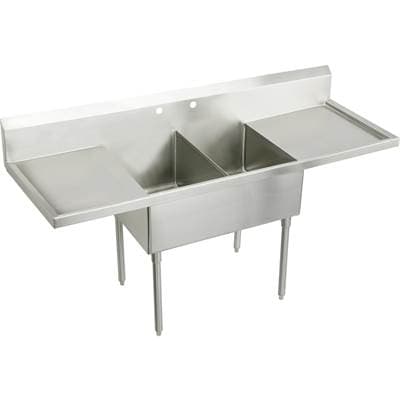 Elkay SS Double Compt Scullery SINK - Buffed Satin by Elkay