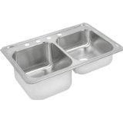 Elkay 20 Gauge Stainless Steel 33'' X 22'' X 10.25'' Double Bowl Drop-in Kitchen Sink