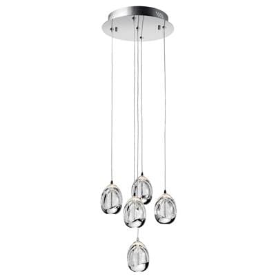 Elan Cluster Pendant 5Lt LED - Chrome by Elan