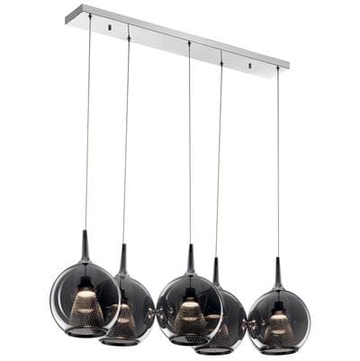 Elan Linear Chandelier 5Lt LED - Chrome by Elan