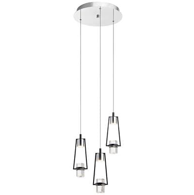Elan Cluster Pendant 3Lt LED - Matte Black by Elan