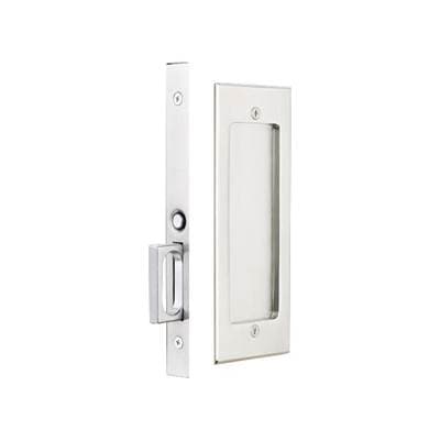 Passage, Modern Rectangular Pocket Door Mortise Lock, US19 - Flat Black