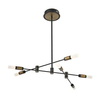 Eurofase Albany, Chandelier, 6-Light, 32'', Brass-black Mix, White Acrylic - Brass Black Mix by Eurofase