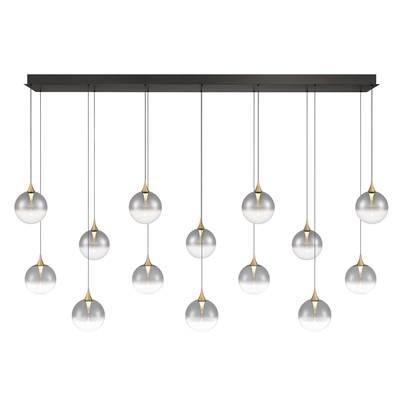 Iissa, Chandelier, 14-Light, 72'', Gold, Smoked Glass by Eurofase