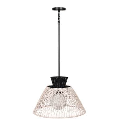 Eurofase Jelice, Outdoor, 24'', Matte Black, Beige Rope