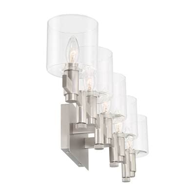 Eurofase Decato, Vanity, 5Lt, 38'', Satin Nickel, Clear Glass