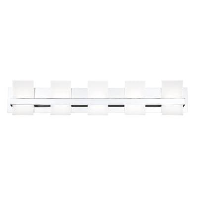Eurofase Cambridge, Vanity, 5Lt, 36'', Chrome, White Acrylic by Eurofase