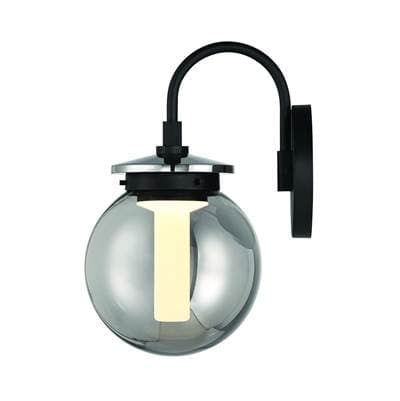 Eurofase Caswell, Outdoor, 14'', Powder Coat Black, Smoked Glass by Eurofase