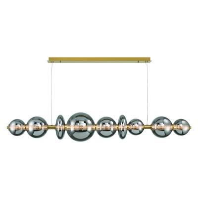 Atomo, Chandelier, 9-Light, 74'', Gold, Smoked Glass