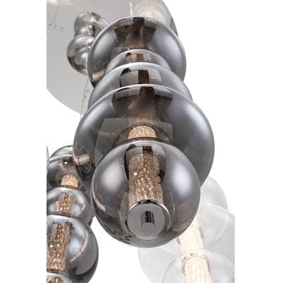 Eurofase Atomo, Chandelier, 4-Light, 50'', Chrome, Mixed Glass by Eurofase