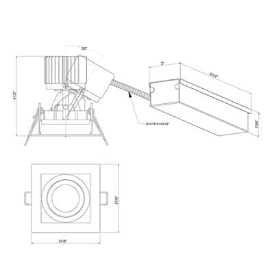 Eurofase Amigo 15W 1 Light Square Trim Gimbal 3000K - White