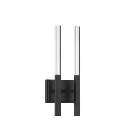 Eurofase Benicio, Wall Sconce, 2-Light, 18'', Matte Black, Clear Glass