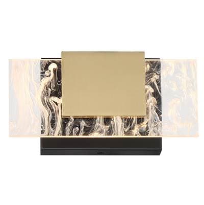 Eurofase Kasha, Vanity, 9'', Gold-black Mix, Clear-white Acrylic - Gold Black Mix by Eurofase